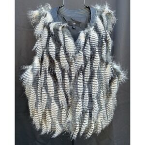 MOSSIMO Womens Faux Fur Vest Size M Jacket Feather Look Coat